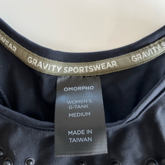 Black Embellished Sleeveless Tank Top G-Tank Gravity Sportswear - Picture 2 of 10